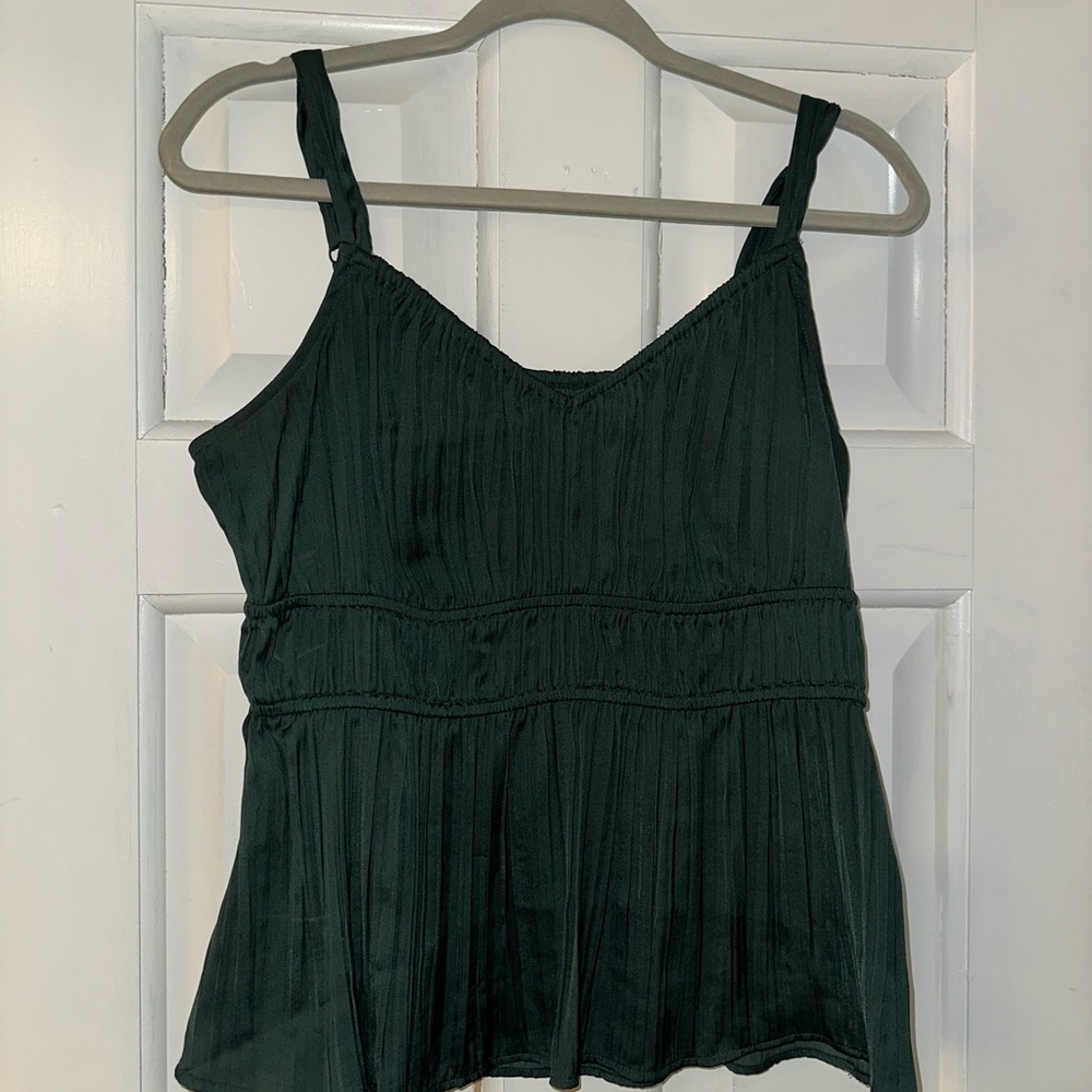 Old Navy Green Smocked Peplum Camisole